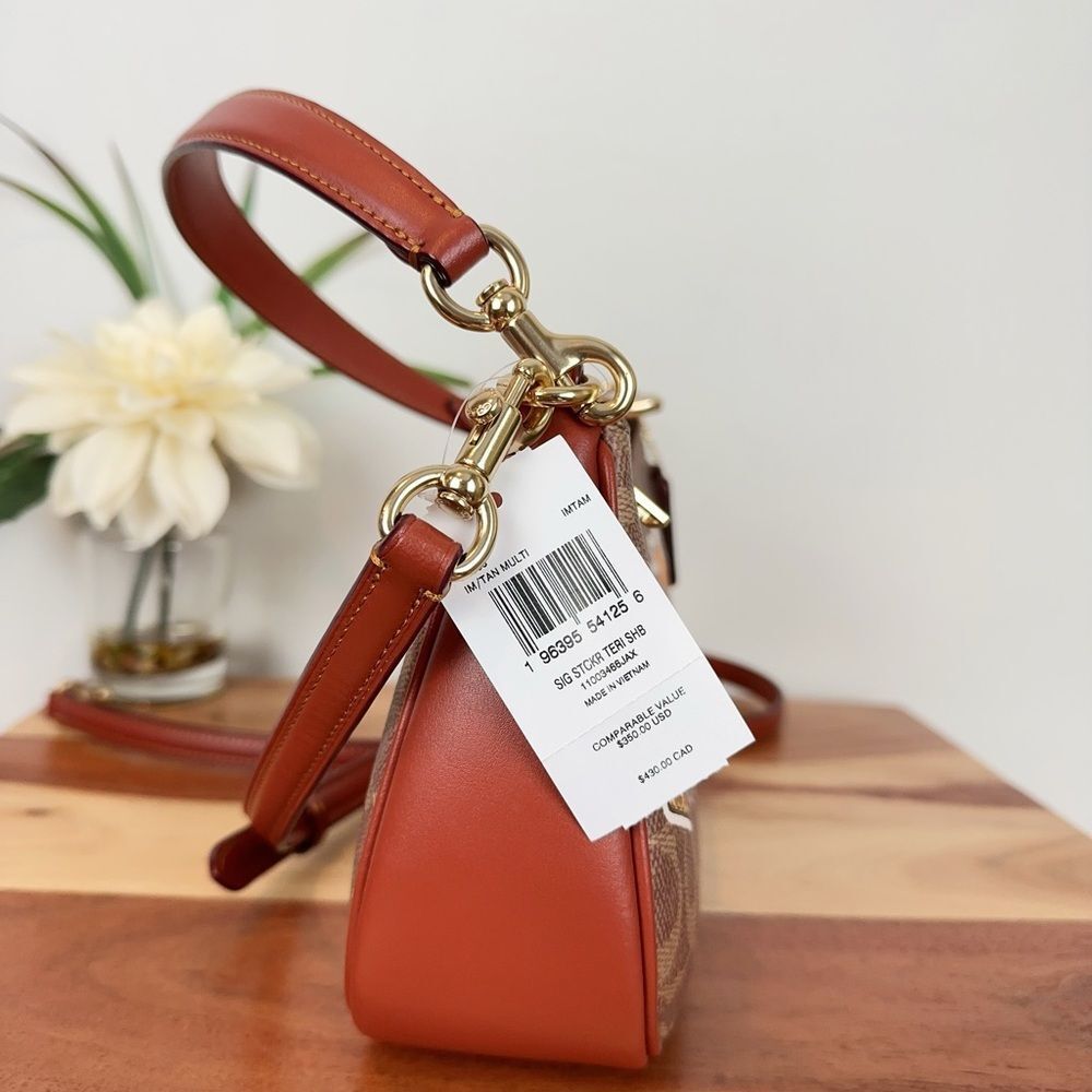 NWT Coach Teri Shoulder Bag In Signature Canvas With Sticker Print - Picture 5 of 11